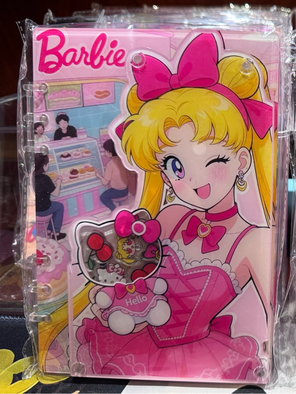Barbie Pink Anime-Style Hardcover Notebook with Bow and Heart Accents